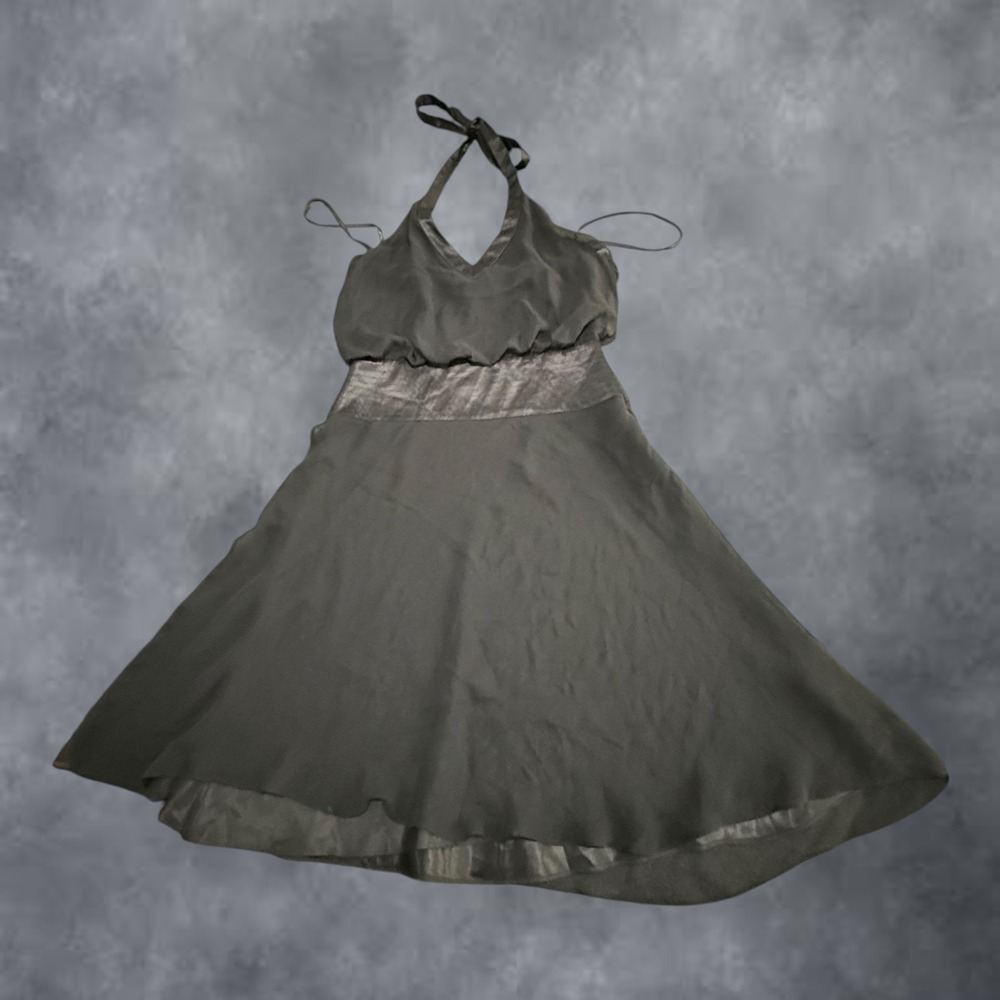 Laundry by Shelli Segal Black Silk Halter Cocktail Dress Size 8 NWT BLA7001